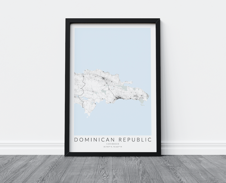 Dominican Republic Map Print