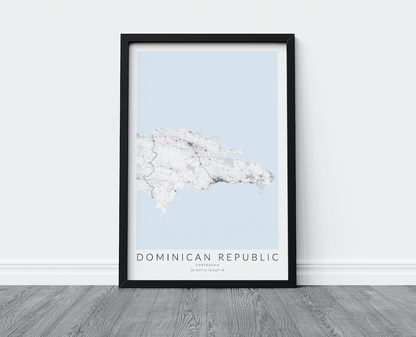 Dominican Republic Map Print