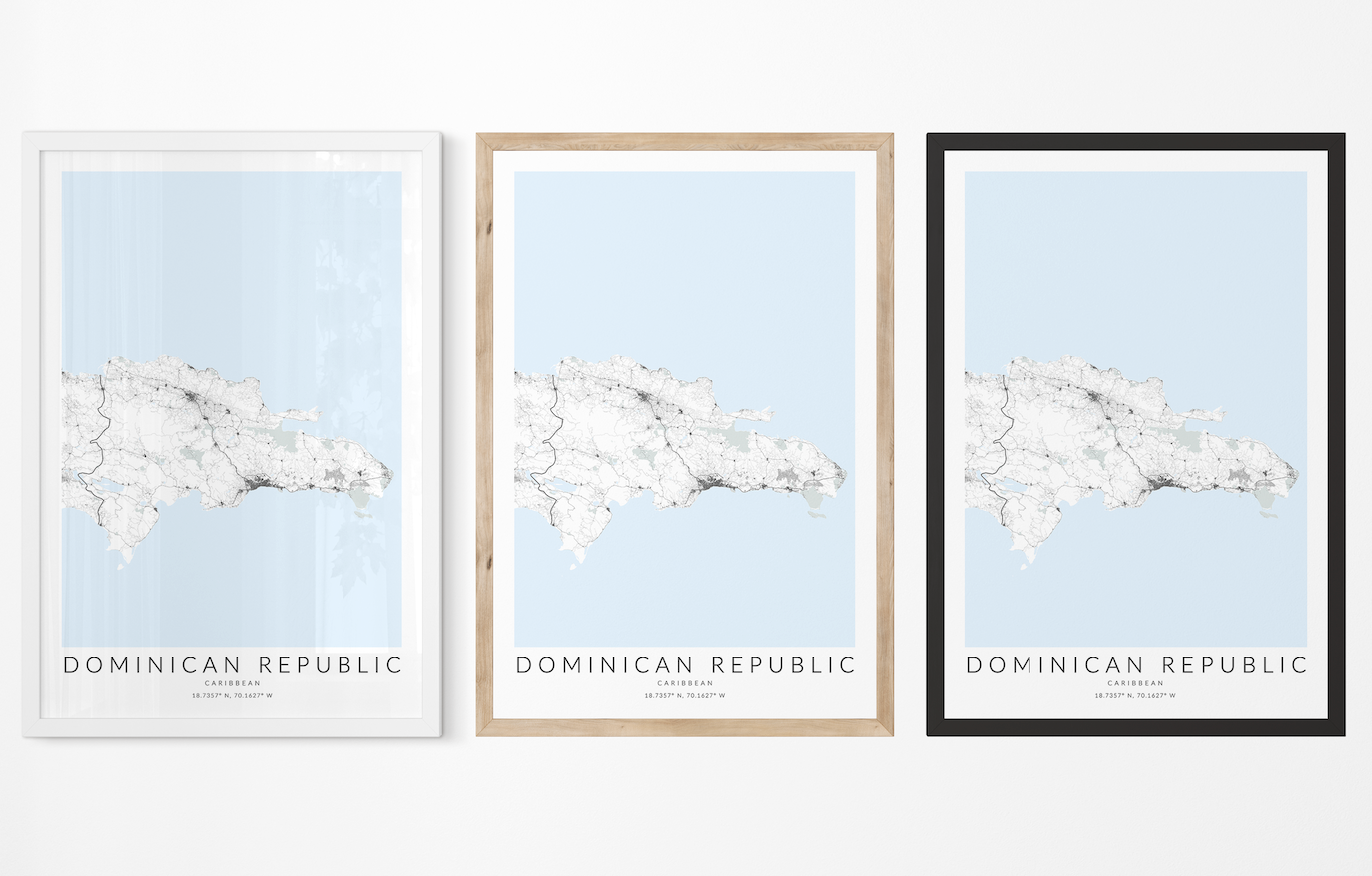Dominican Republic Map Print