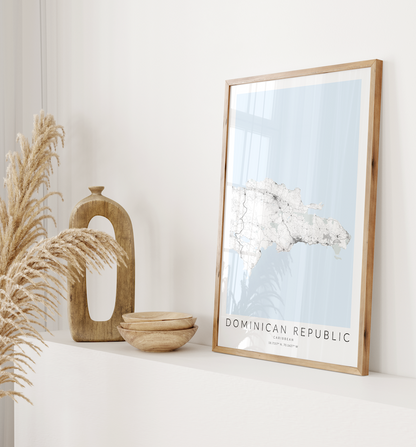 Dominican Republic Map Print