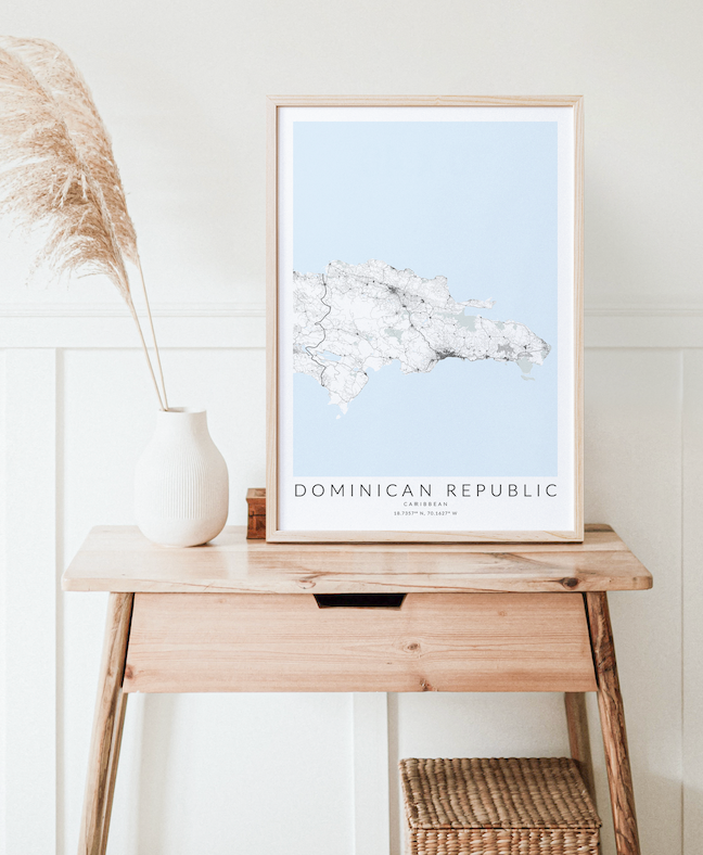 Dominican Republic Map Print