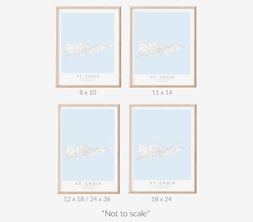 St. Croix USVI Map Print