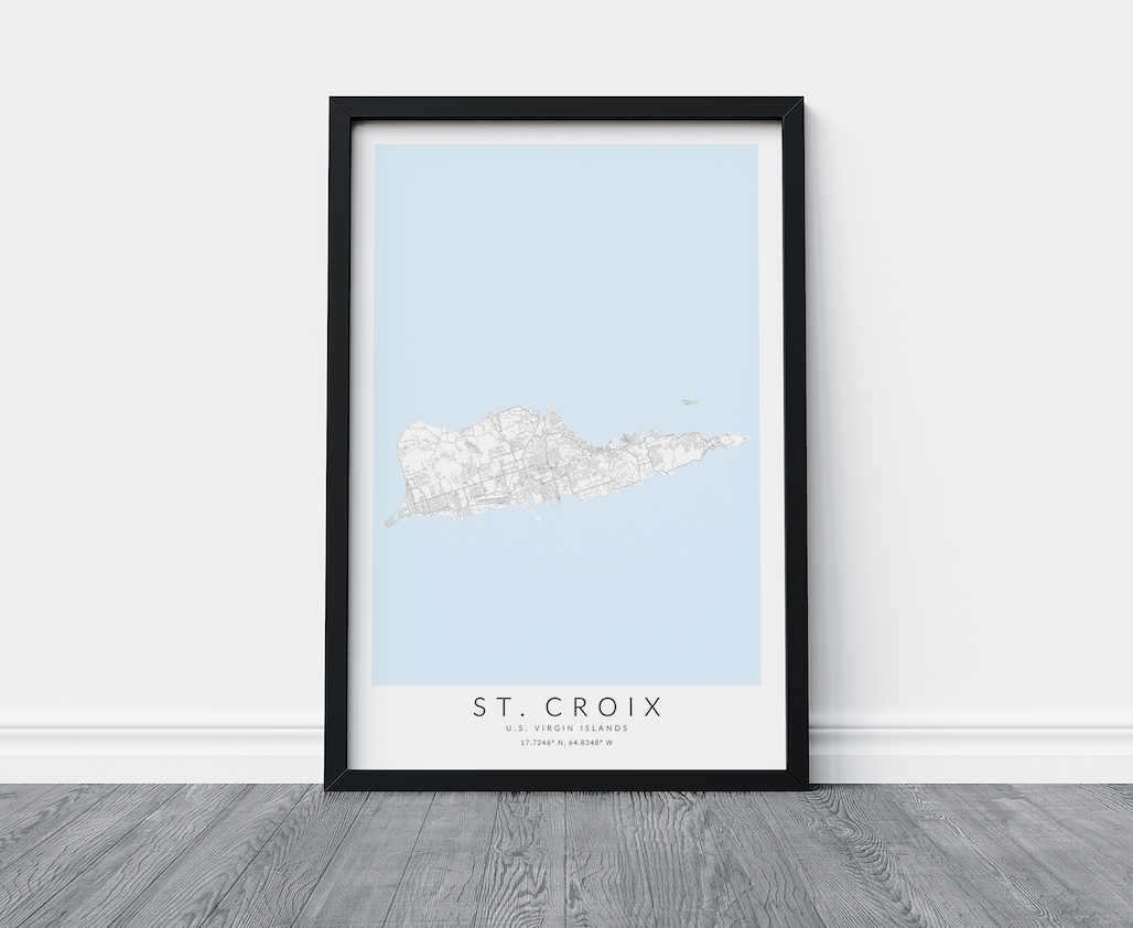 St. Croix USVI Map Print