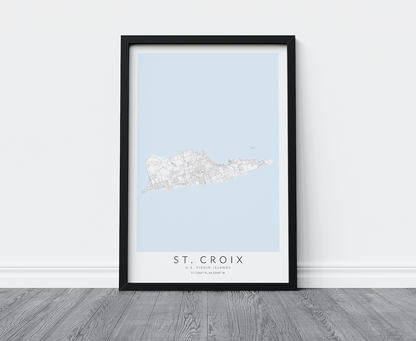 St. Croix USVI Map Print