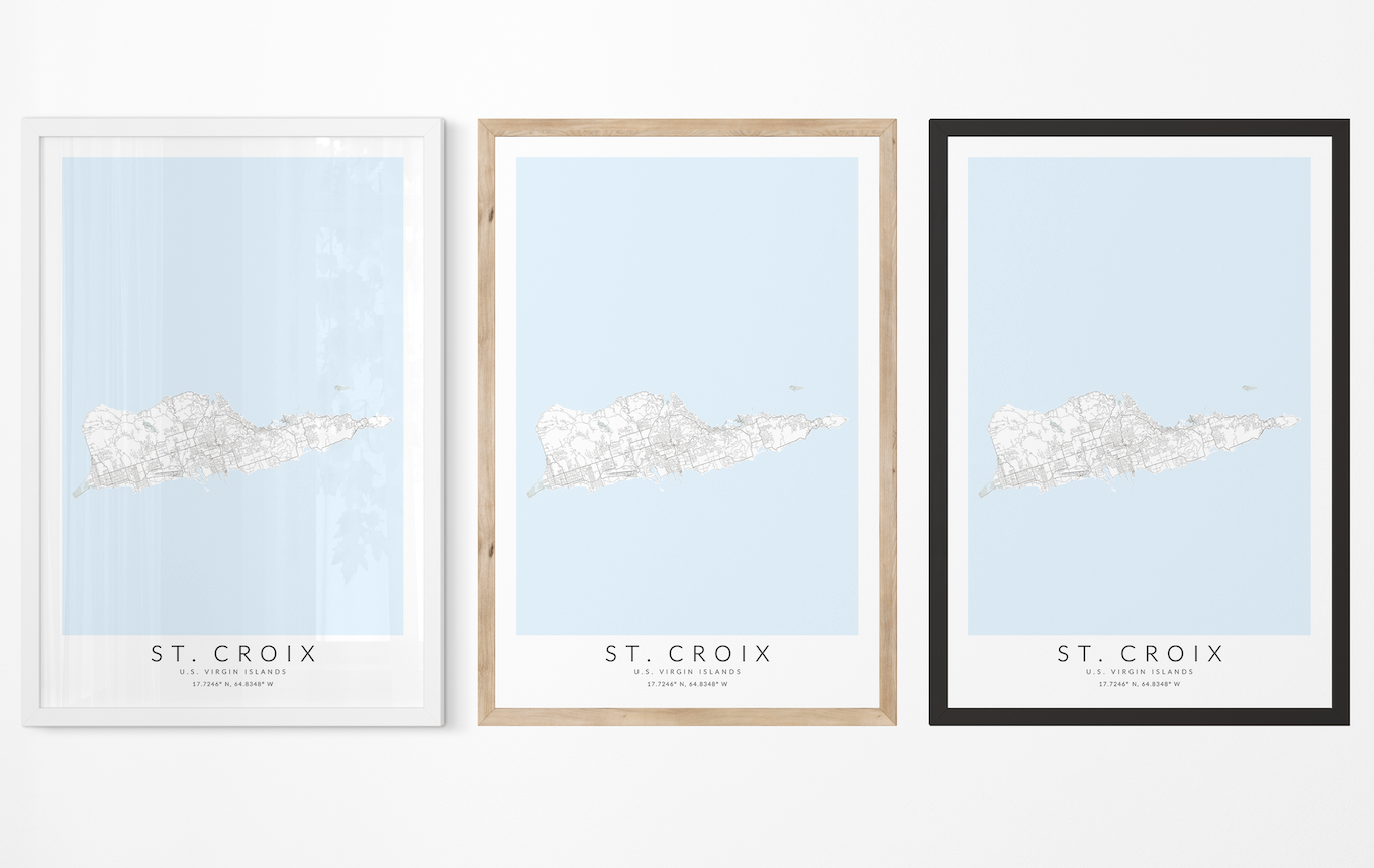 St. Croix USVI Map Print