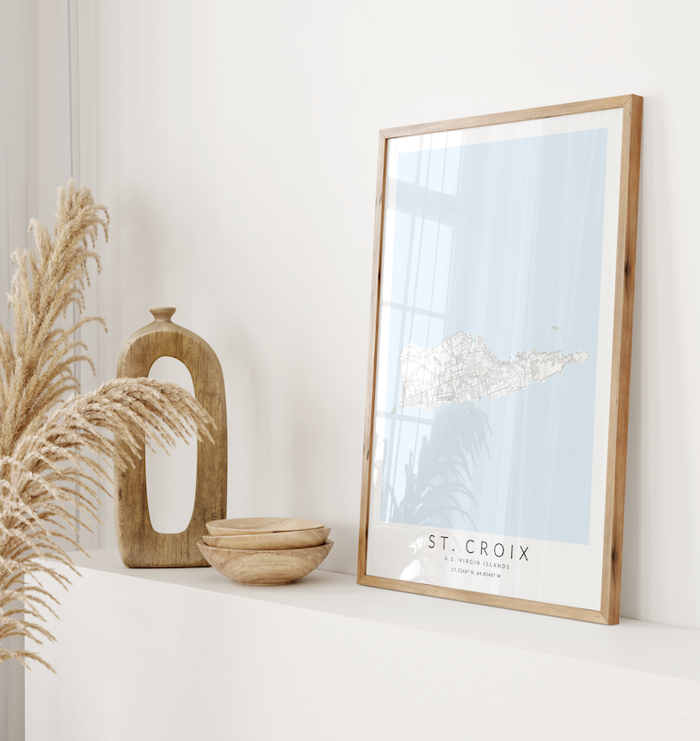St. Croix USVI Map Print
