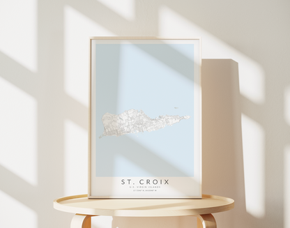 St. Croix USVI Map Print