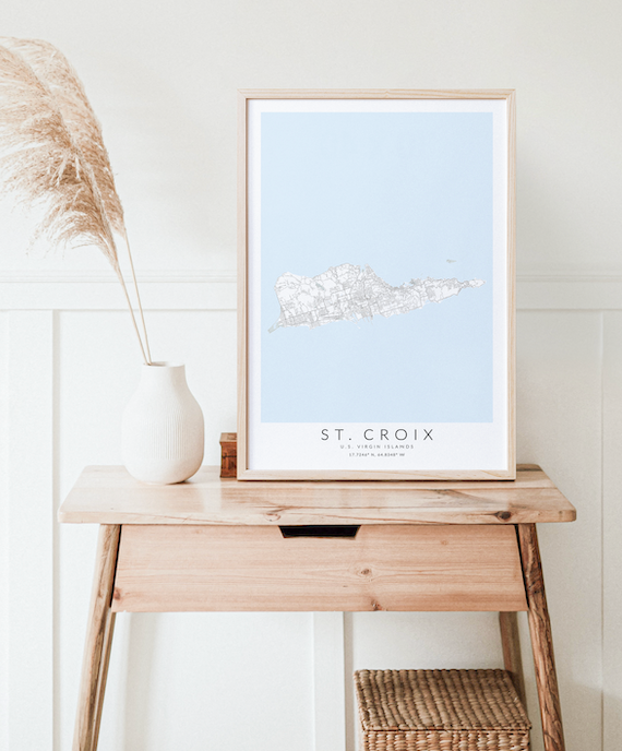 St. Croix USVI Map Print