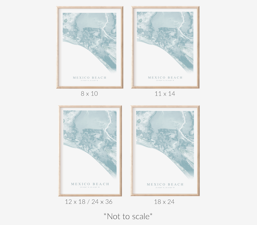 Mexico Beach FL Map Print