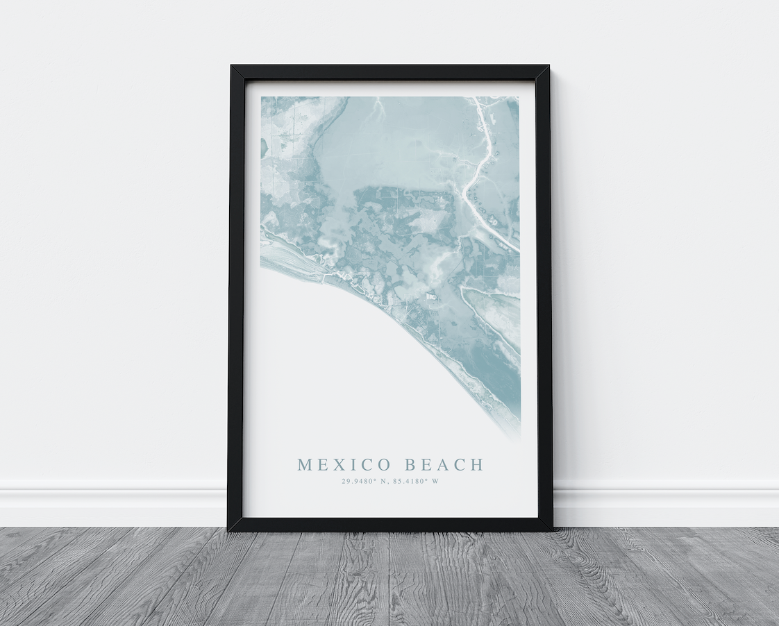 Mexico Beach FL Map Print