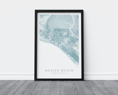 Mexico Beach FL Map Print