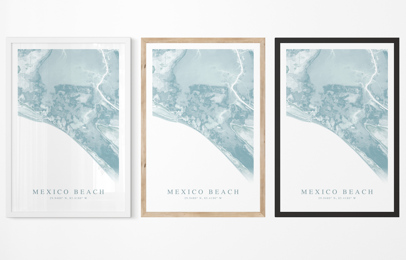 Mexico Beach FL Map Print