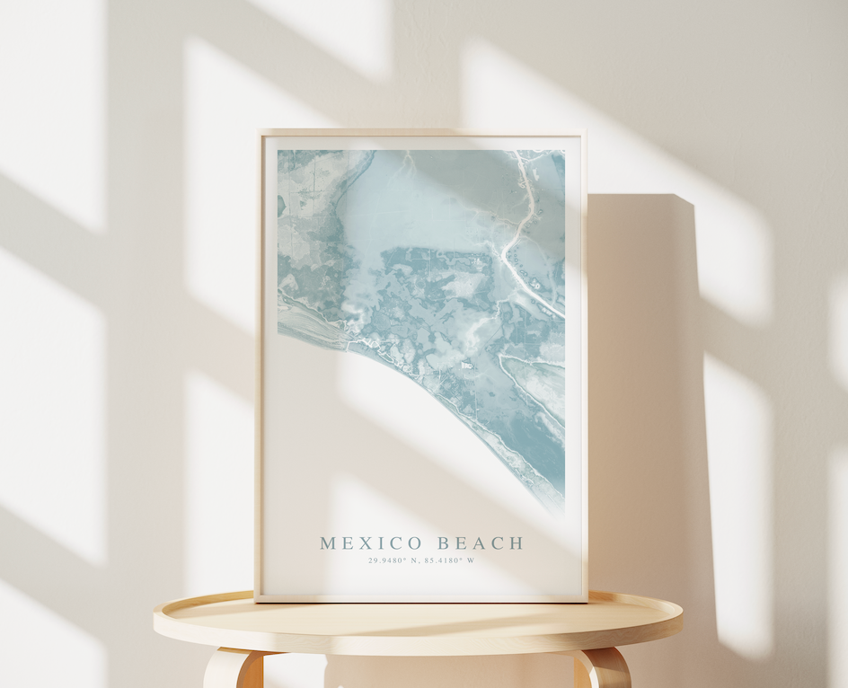 Mexico Beach FL Map Print