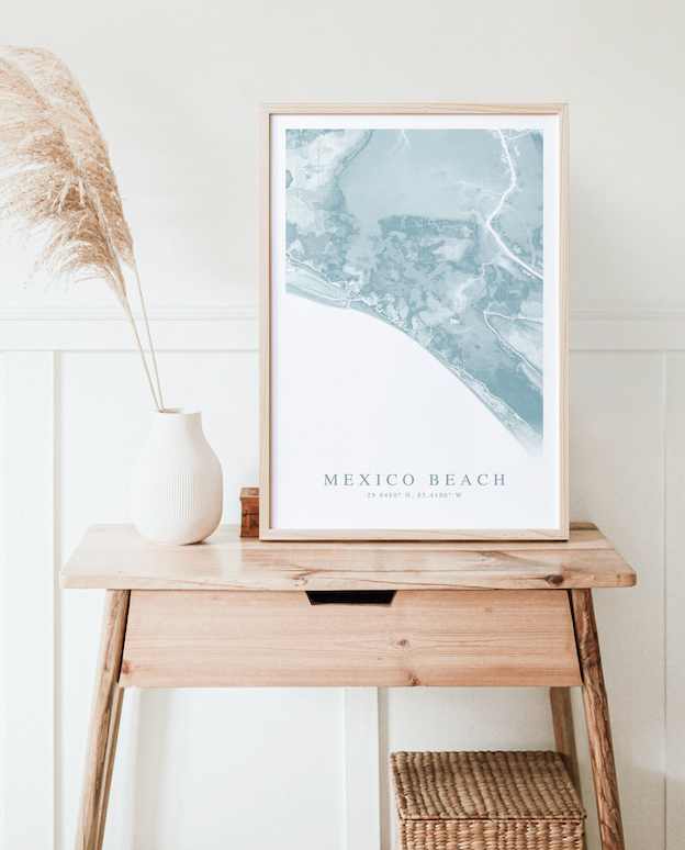 Mexico Beach FL Map Print