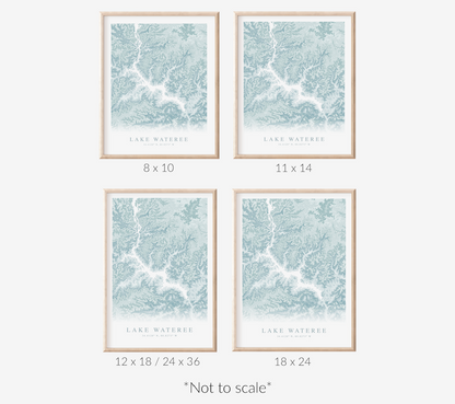 Lake Wateree Map Print