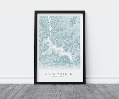 Lake Wateree Map Print