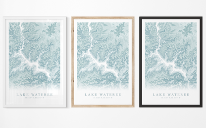 Lake Wateree Map Print