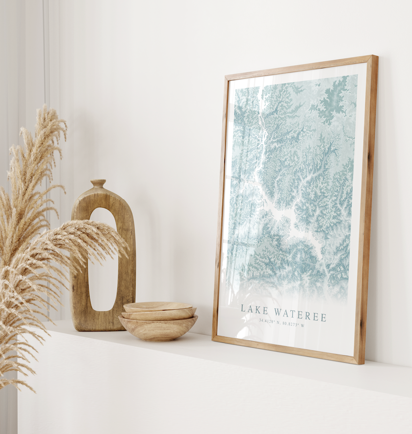 Lake Wateree Map Print