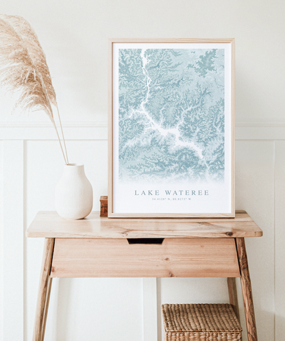 Lake Wateree Map Print