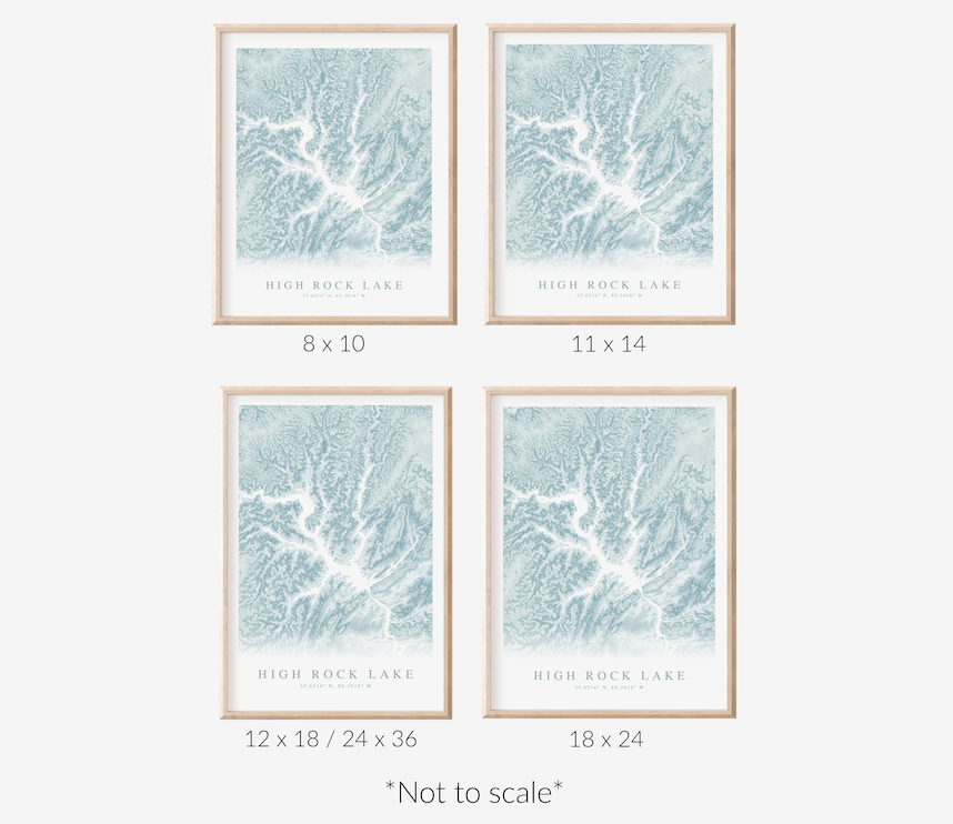 High Rock Lake Map Print