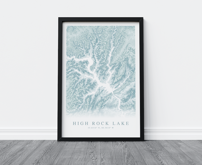 High Rock Lake Map Print