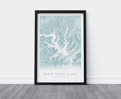 High Rock Lake Map Print