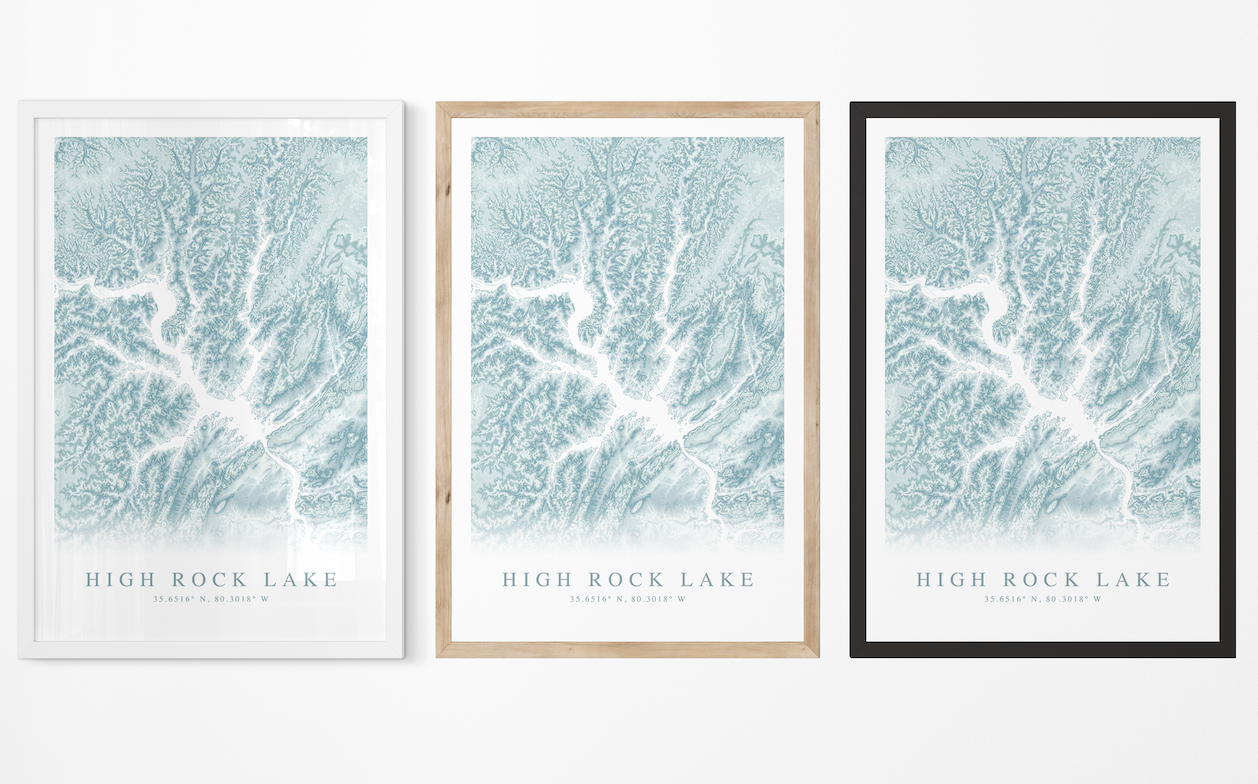 High Rock Lake Map Print