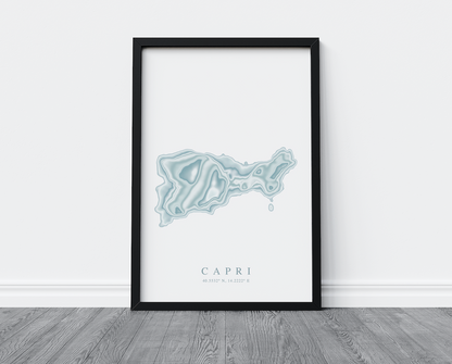 Capri Italy Map Print