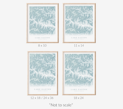 Lake Gaston Map Print