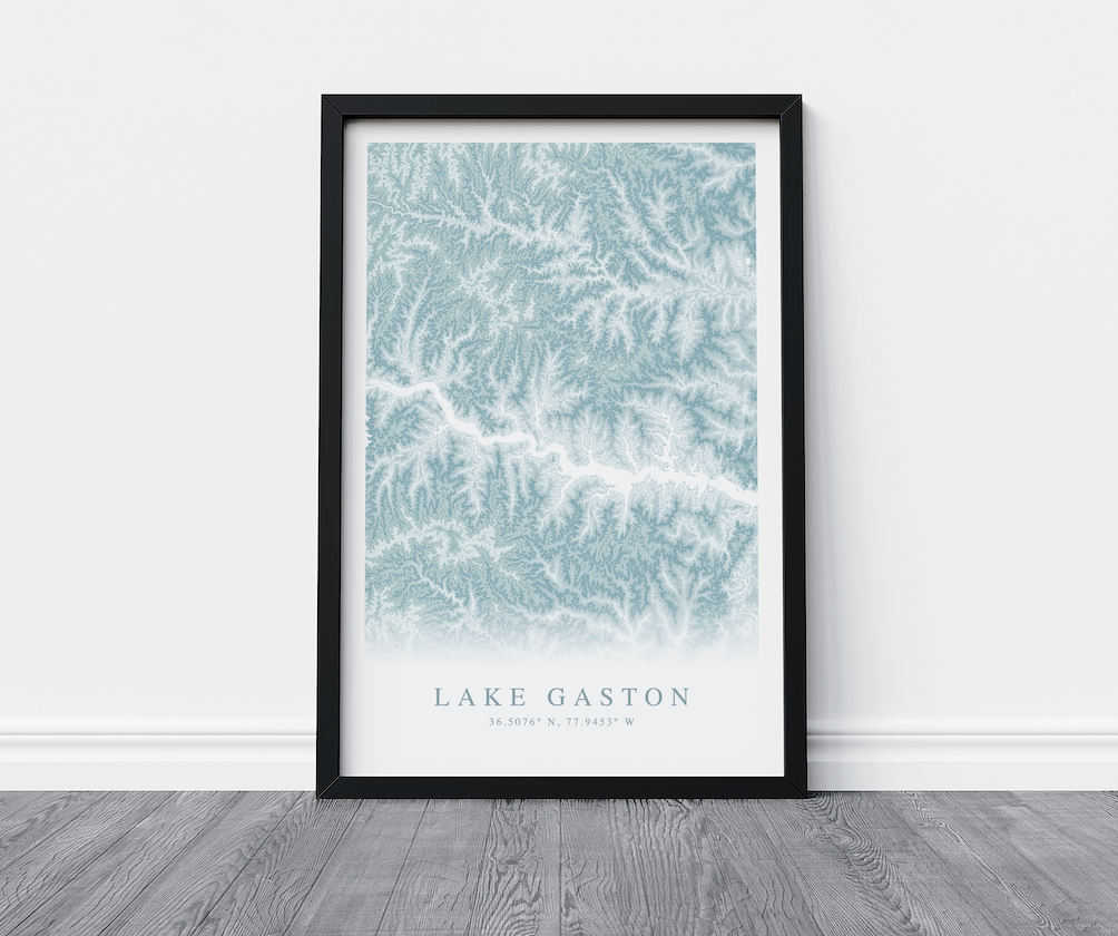 Lake Gaston Map Print