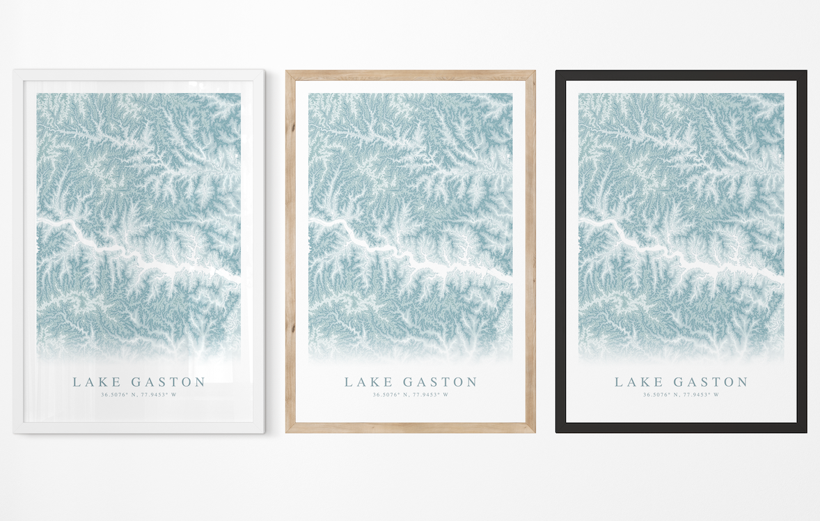 Lake Gaston Map Print
