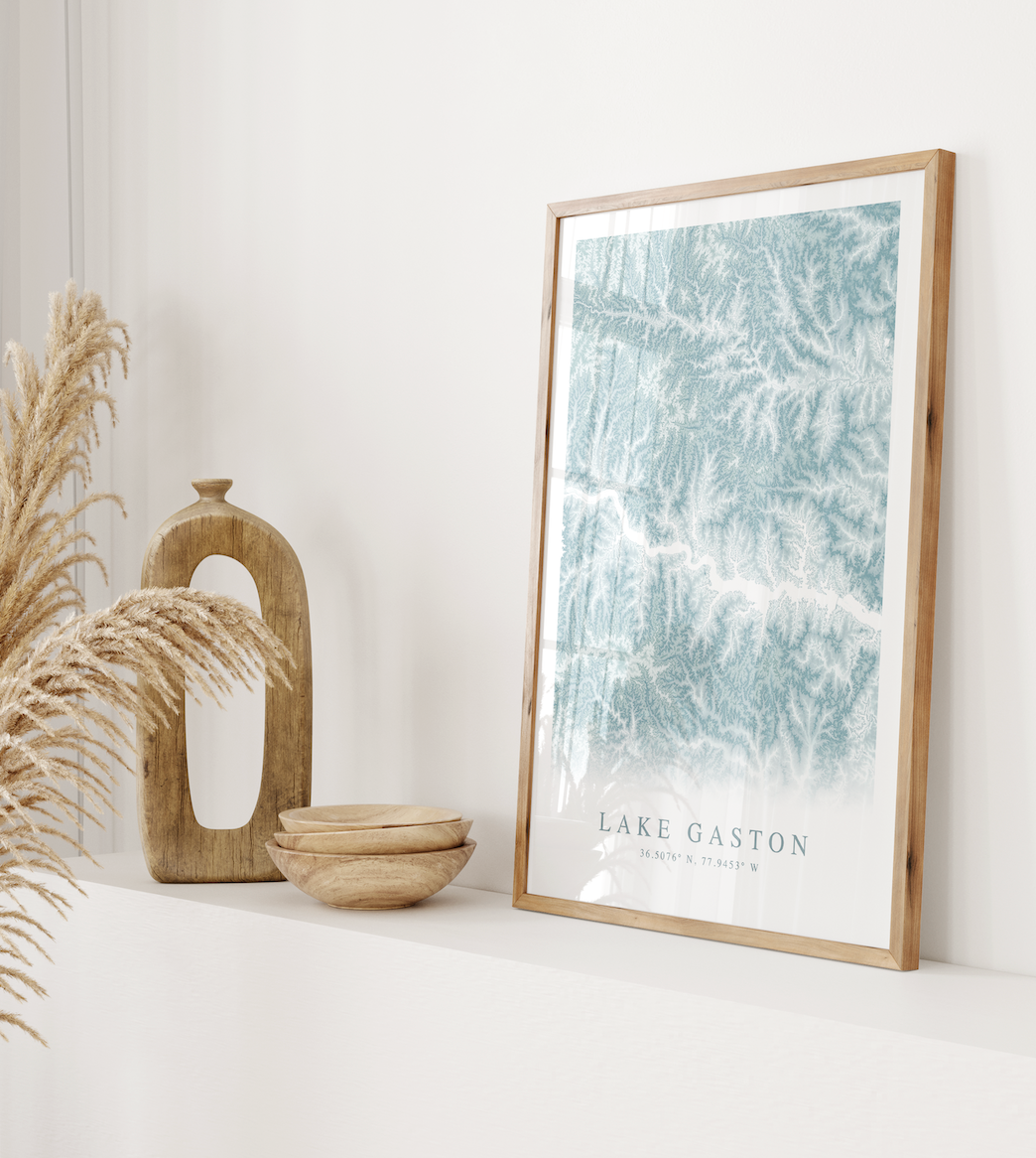 Lake Gaston Map Print