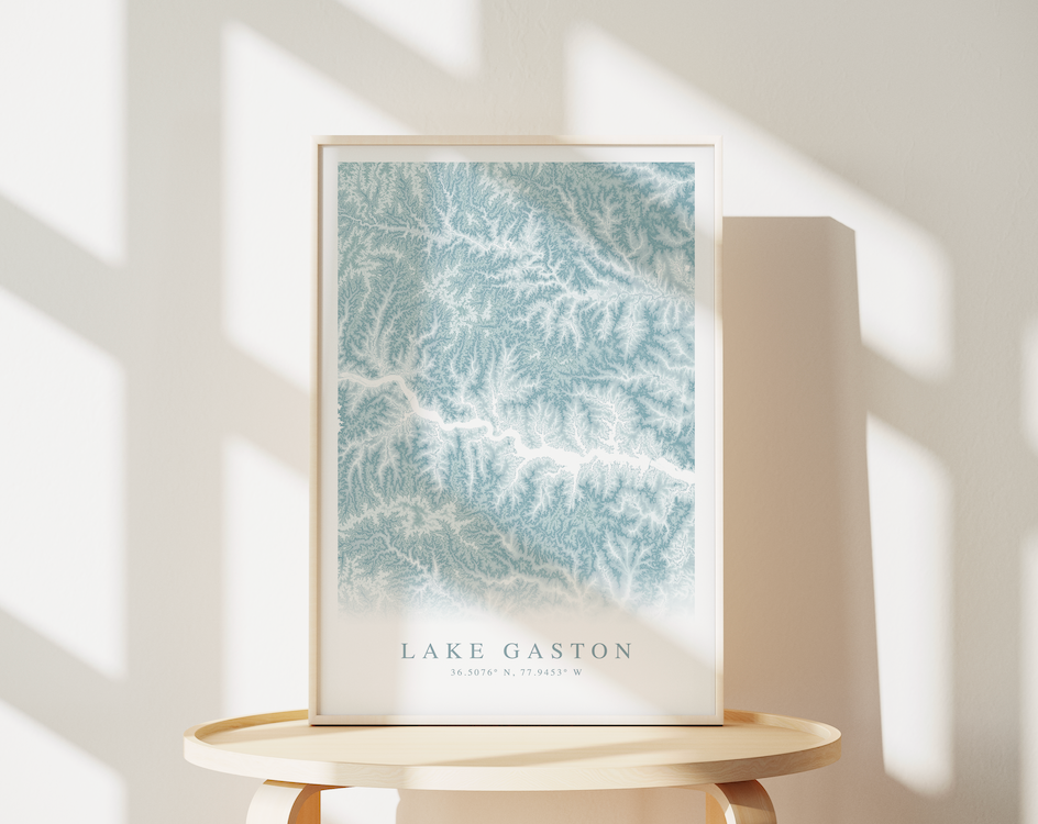 Lake Gaston Map Print