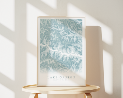 Lake Gaston Map Print