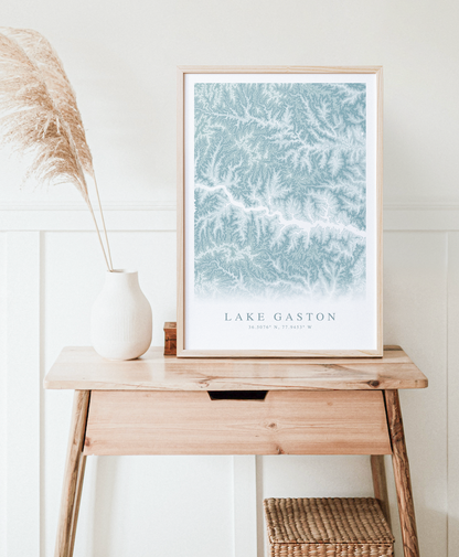 Lake Gaston Map Print