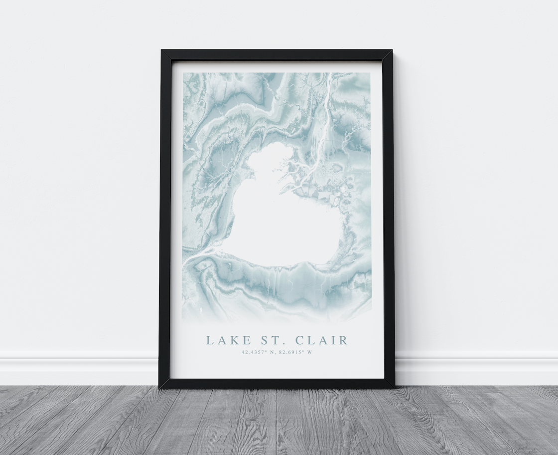 Lake St. Clair Map Print
