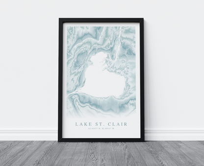 Lake St. Clair Map Print