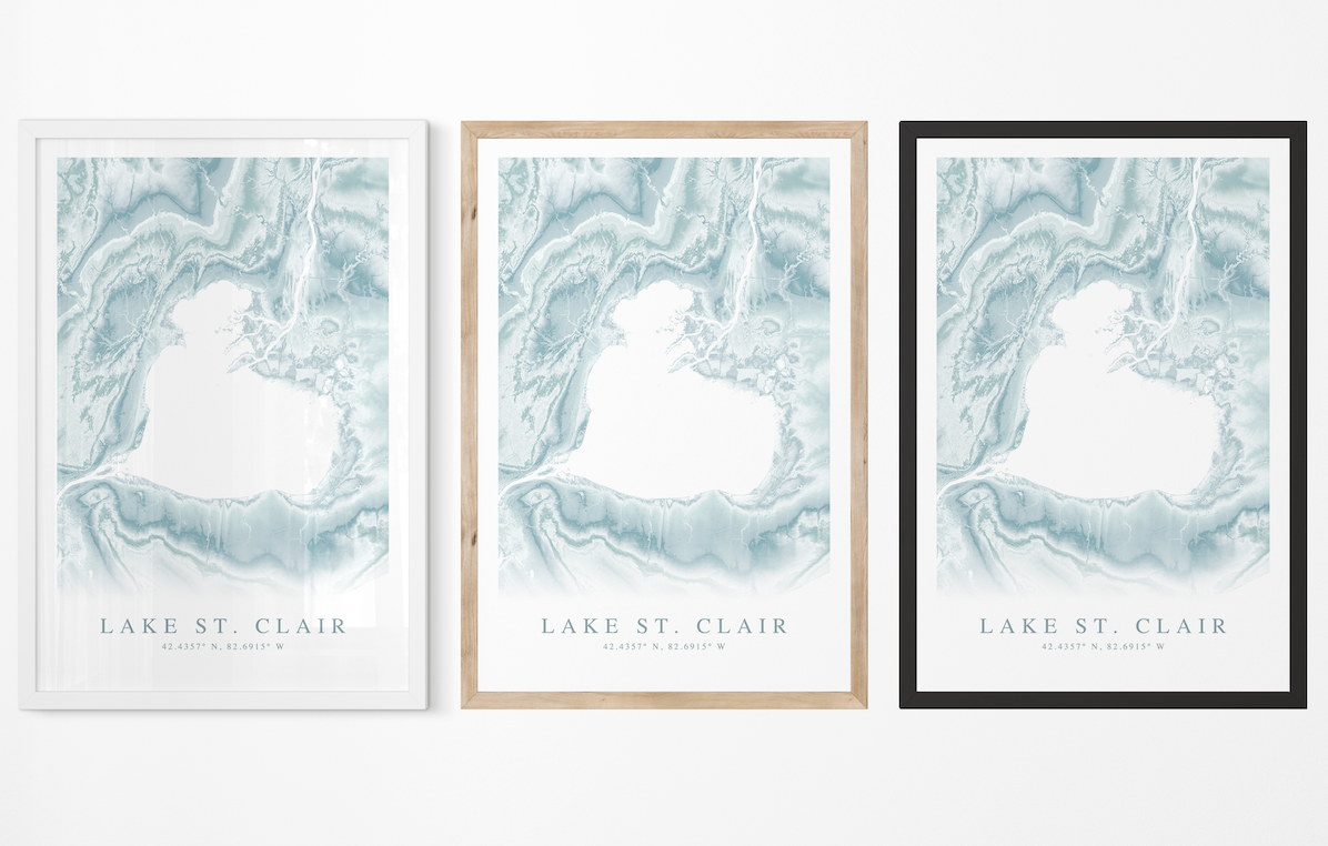 Lake St. Clair Map Print