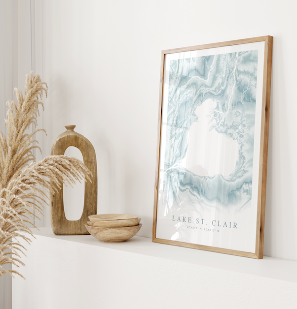 Lake St. Clair Map Print