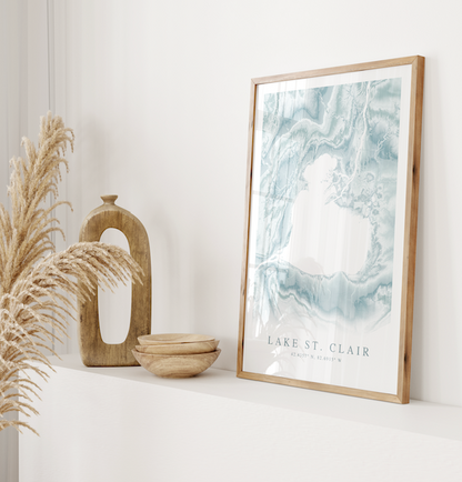 Lake St. Clair Map Print