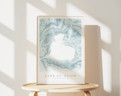 Lake St. Clair Map Print