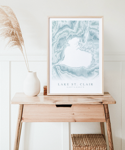 Lake St. Clair Map Print