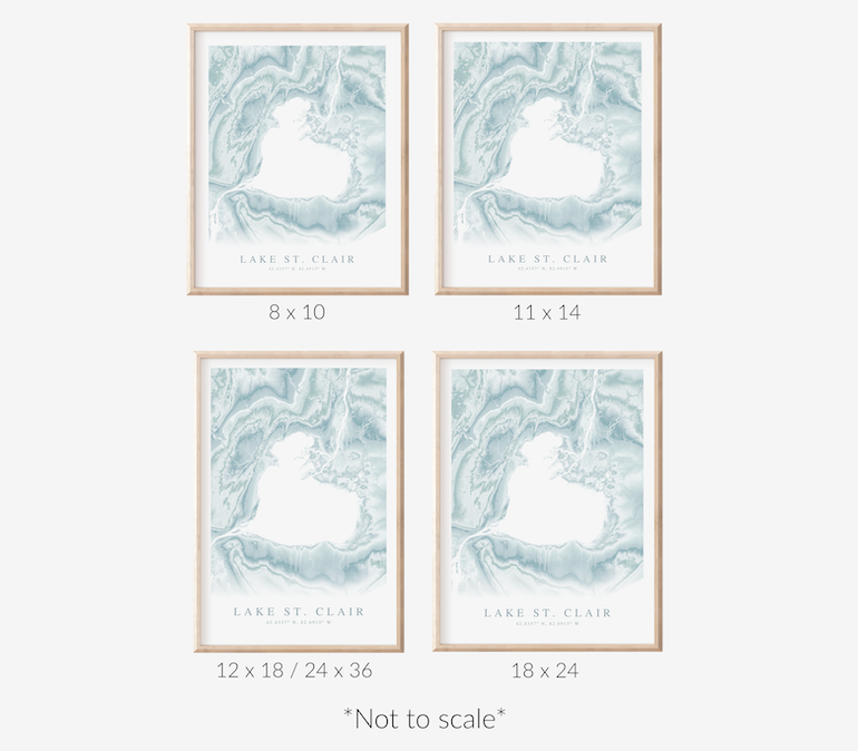 Lake St. Clair Map Print