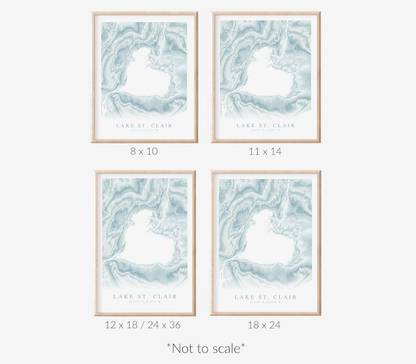 Lake St. Clair Map Print