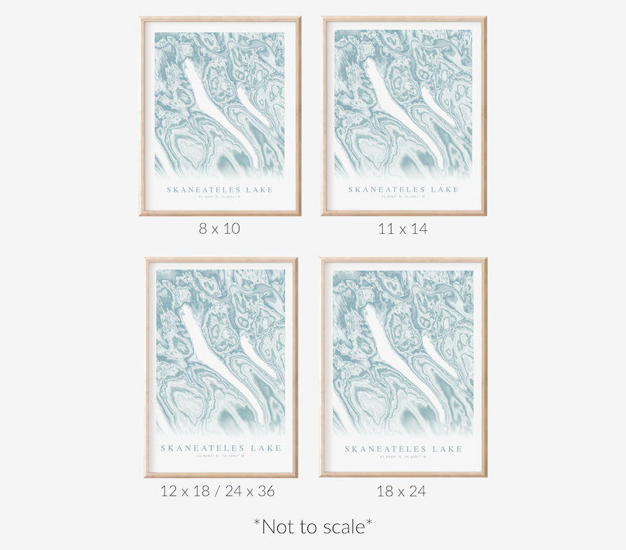 Skaneateles Lake Map Print