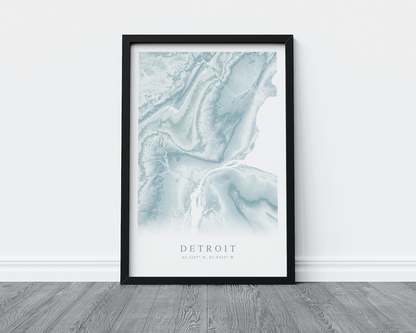 Detroit Map Print