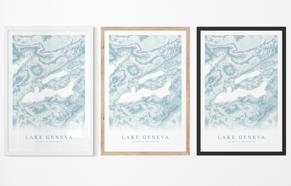 Lake Geneva WI Map Print