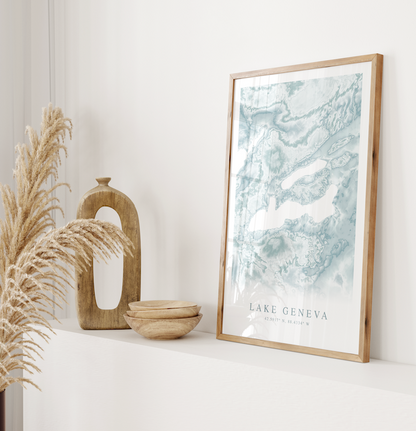 Lake Geneva WI Map Print