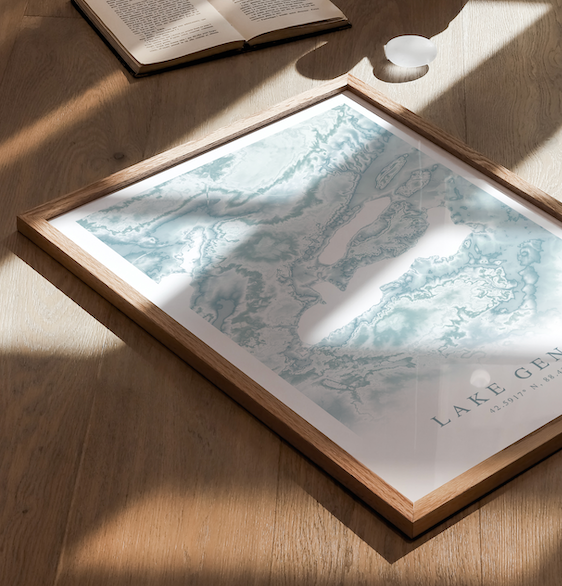 Lake Geneva WI Map Print