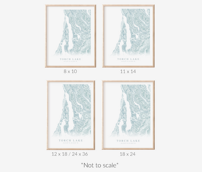 Torch Lake Map Print